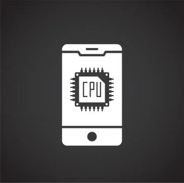 Processor chip related icon on background for graphic and web design. Creative Stock Illustration