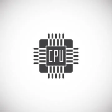 Processor chip related icon on background for graphic and web design. Creative Stock Illustration