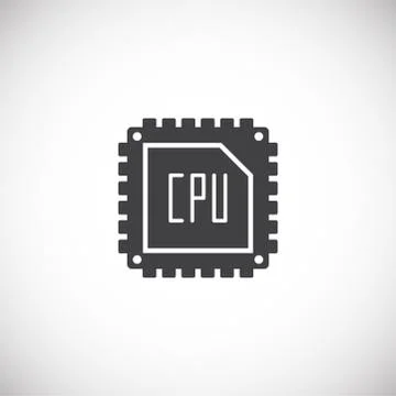 Processor chip related icon on background for graphic and web design. Creative Stock Illustration