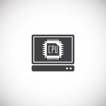 Processor chip related icon on background for graphic and web design. Creative Stock Illustration