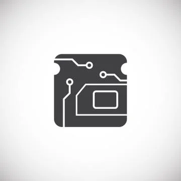 Processor chip related icon on background for graphic and web design. Creative Stock Illustration
