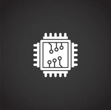 Processor chip related icon on background for graphic and web design. Creative Stock Illustration
