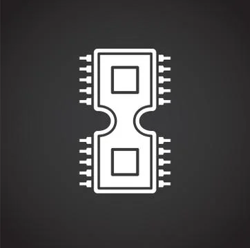 Processor chip related icon on background for graphic and web design. Creative Stock Illustration