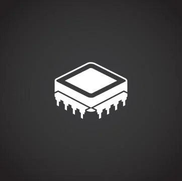 Processor chip related icon on background for graphic and web design. Creative Stock Illustration