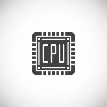 Processor chip related icon on background for graphic and web design. Creative Stock Illustration
