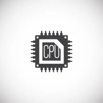 Processor chip related icon on background for graphic and web design. Creative Stock Illustration