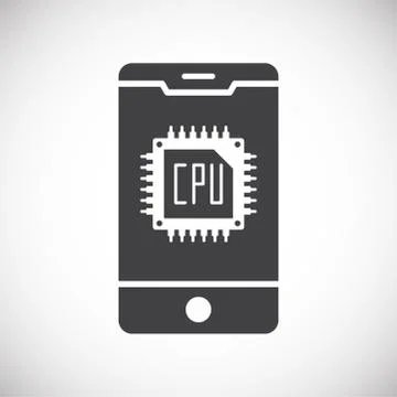 Processor chip related icon on background for graphic and web design. Creative Stock Illustration