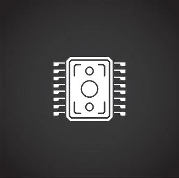 Processor chip related icon on background for graphic and web design. Creative Stock Illustration