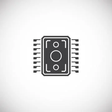 Processor chip related icon on background for graphic and web design. Creative Stock Illustration