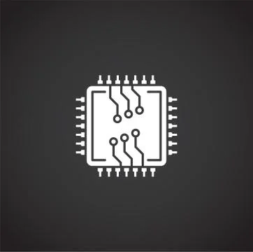 Processor chip related icon on background for graphic and web design. Creative Stock Illustration