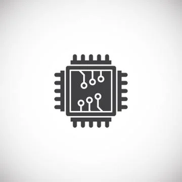 Processor chip related icon on background for graphic and web design. Creative Stock Illustration