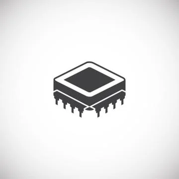Processor chip related icon on background for graphic and web design. Creative Stock Illustration