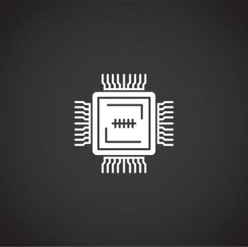 Processor chip related icon on background for graphic and web design. Creative Illustrazione stock