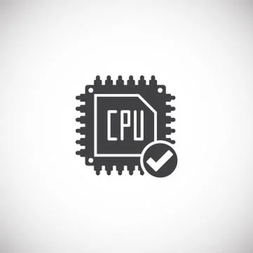 Processor chip related icon on background for graphic and web design. Creative Stock Illustration