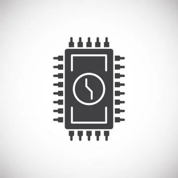 Processor chip related icon on background for graphic and web design. Creative 스톡 일러스트