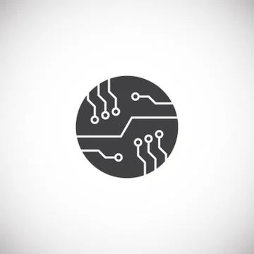Processor chip related icon on background for graphic and web design. Creative Stockillustratie