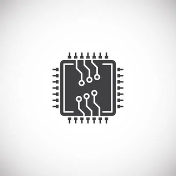Processor chip related icon on background for graphic and web design. Creative Stock Illustration
