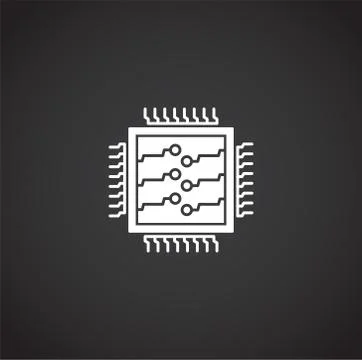 Processor chip related icon on background for graphic and web design. Creative Illustrazione stock