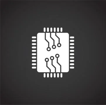 Processor chip related icon on background for graphic and web design. Creative Stock Illustration