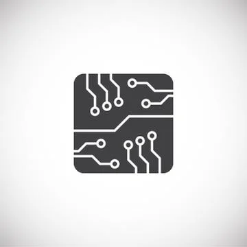 Processor chip related icon on background for graphic and web design. Creative Stock Illustration