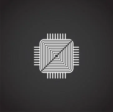 Processor chip related icon on background for graphic and web design. Creative Stock Illustration