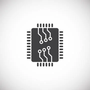 Processor chip related icon on background for graphic and web design. Creative Stock Illustration