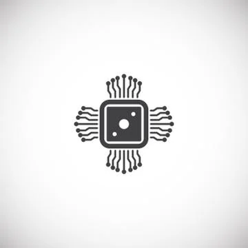 Processor chip related icon on background for graphic and web design. Creative Illustrazione stock