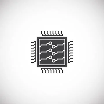 Processor chip related icon on background for graphic and web design. Creative Stock Illustration