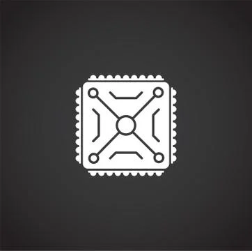 Processor chip related icon on background for graphic and web design. Creative Stock Illustration