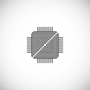Processor chip related icon on background for graphic and web design. Creative Stock Illustration
