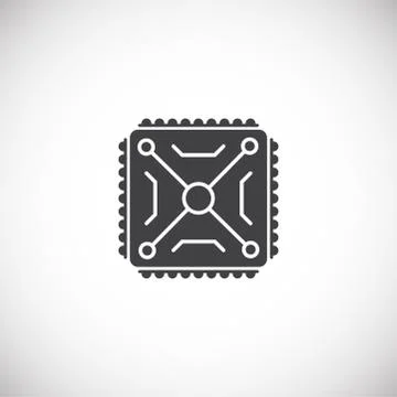 Processor chip related icon on background for graphic and web design. Creative Stock Illustration