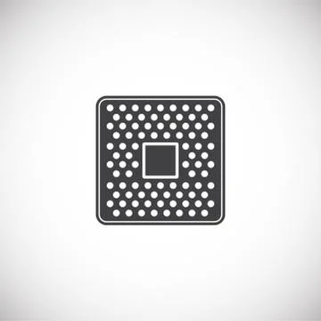 Processor chip related icon on background for graphic and web design. Creative Stock Illustration