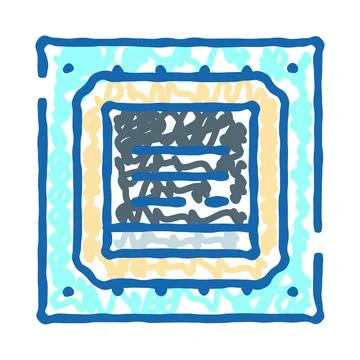 Processor chip vector drawing illustrating computer hardware technology 스톡 일러스트