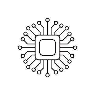 Processor chip vector icon for graphic design, logo, web site, social media, Stock-Illustration