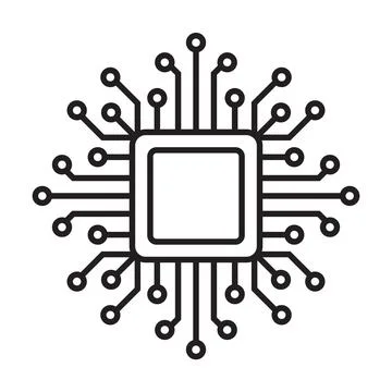 Processor chip vector icon for graphic design, logo, web site, social media, Stock Illustration