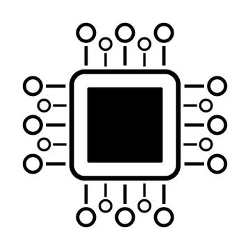 Processor chip vector icon for graphic design, logo, web site, social media.. Stock-Illustration