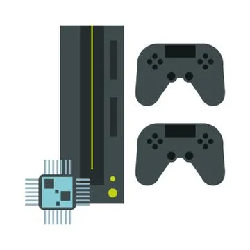 Processor chip with video game console devices technology Stockillustratie