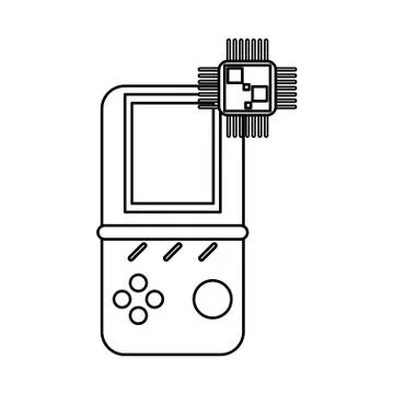 Processor chip with video game devices technology Stock Illustration