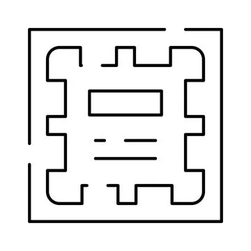 Processor chipset microchip icon for computing technology Stock Illustration