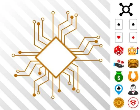 Processor Circuit Icon with Bonus Stock Illustration
