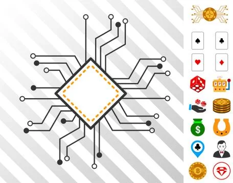 Processor Circuit Icon with Bonus Stock Illustration