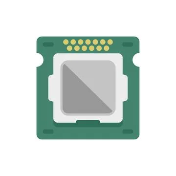 Processor circuit icon flat vector. Chip cpu 스톡 일러스트