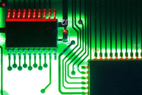  processor close-up of computer printed circuit board ,model released, Sym... Stock-Fotos