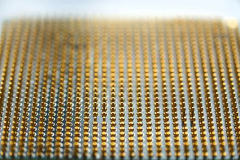 Processor close-up on a white background. The concept of new technologies Stock Photos