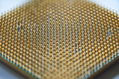 Processor close-up on a white background. The concept of new technologies Stock Photos