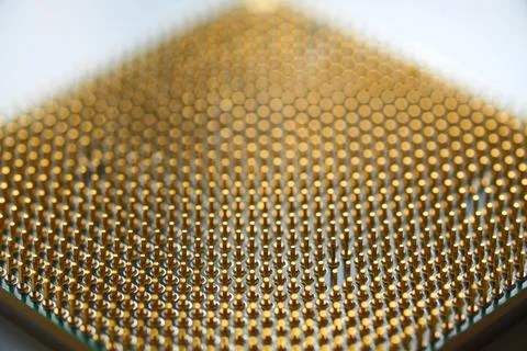 Processor close-up on a white background. The concept of new technologies Stock Photos