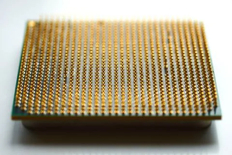 Processor close-up on a white background. The concept of new technologies Stock Photos