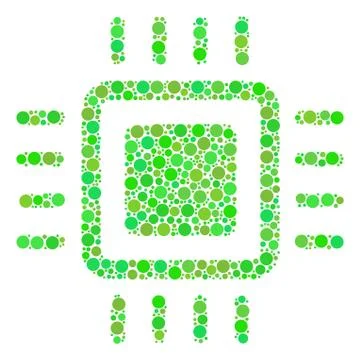 Processor Collage of Circles Stock Illustration