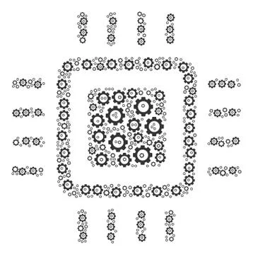 Processor Collage of Cog Stockillustratie