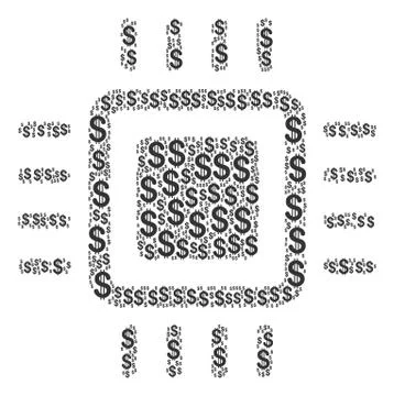 Processor Collage of Dollar Stock Illustration
